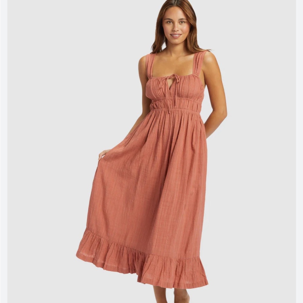 ROXY- Paradise Winds Midi Dress-Cedarwood Size-L NWT